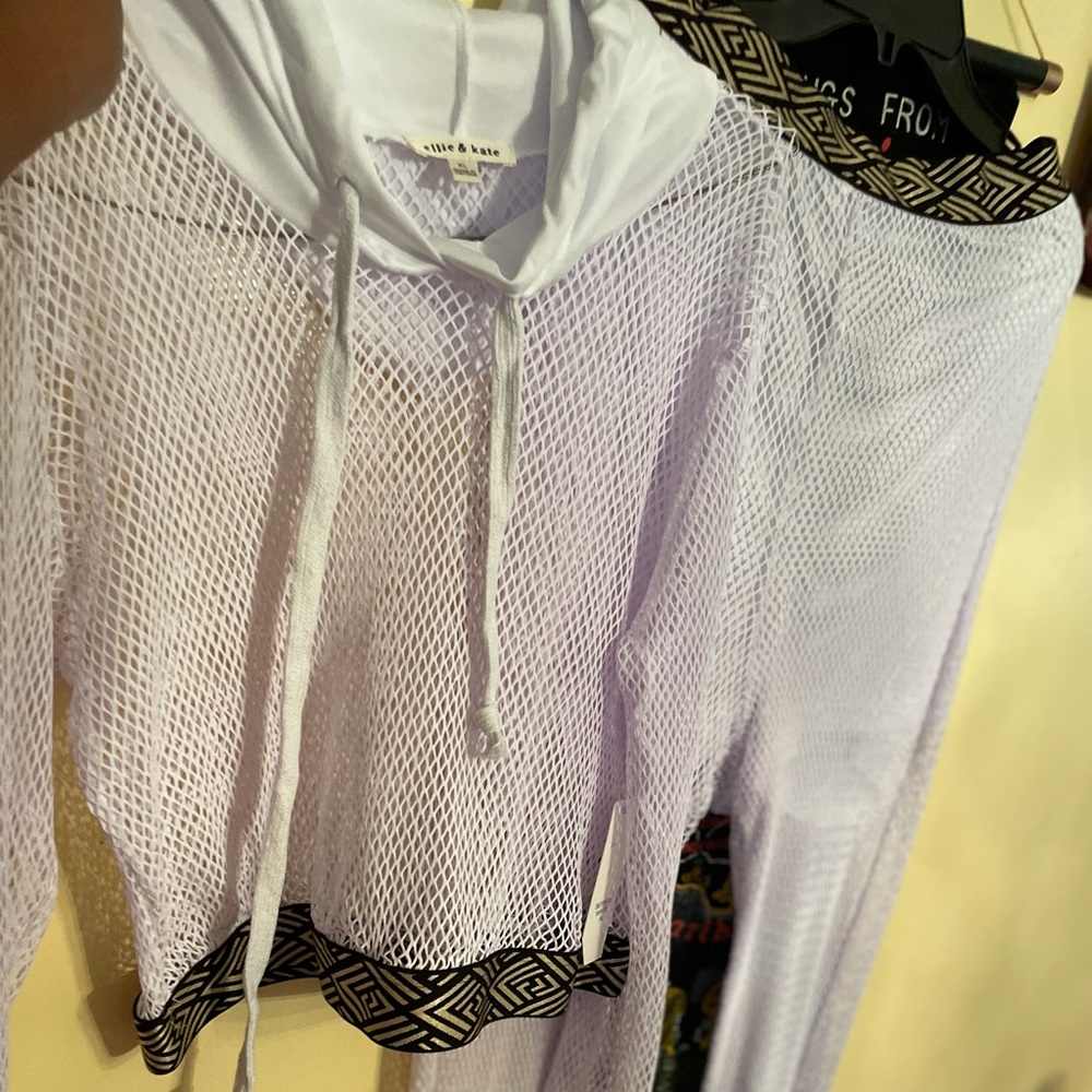 2 piece mesh top and bottom w shorts attached